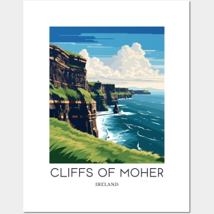 A Pop Art Travel Print of the Cliffs of Moher - The Burren - Ireland Posters and Art